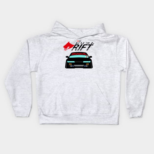 S13 Silvia Nissan Drift Car Initial D Akins Speedstar Drift King Takumi Fujiwara Fast X Kids Hoodie by ArtIzMuzikForTheEyez